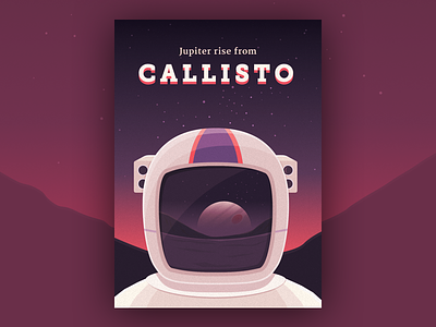 Callisto art astronaut astronomy callisto illustration jupiter poster space