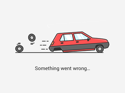 Something Went Wrong app car empty state error illustration mobile