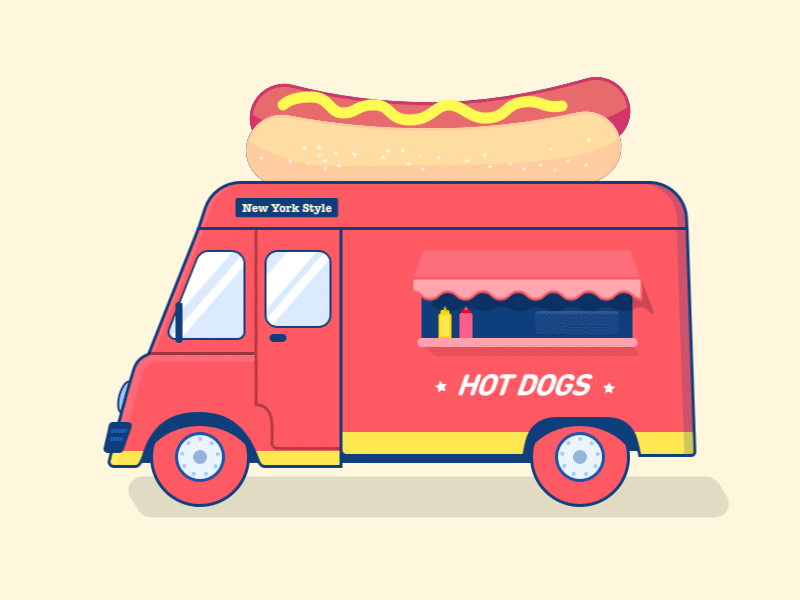 Doggy Truck animation food gif hot dogs illustration street food vector