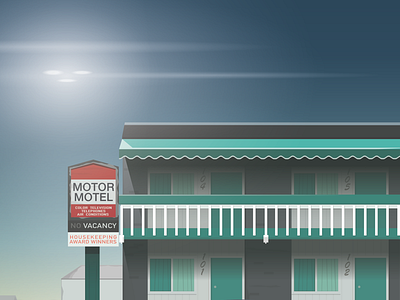 Motor Motel art fargo flat illustration light vector