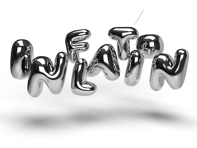 INFLATION 3d 3d type balloon bubble chrome design first first shot fun graphic design illustration inflation logo metal mirror playful render tombo type typography