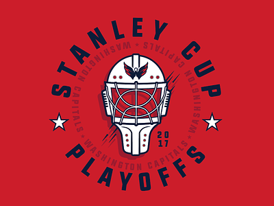 Caps Playoffs capitals hockey illustration mask nhl stanley cup typography washington