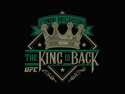 The King is Back conor mcgregor crown fight fight night graphic design graphics irish king ufc