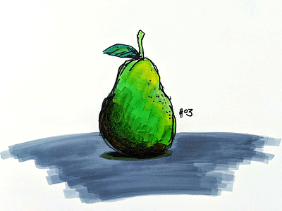 Apple drawing fruit marker pear traditional