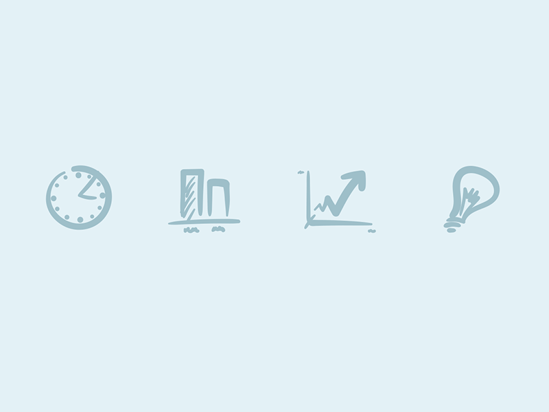Confession: I never used Illustrator, even for line-art. chart light bulb effort time statistics stats icons sketches drawing illustration illustrator