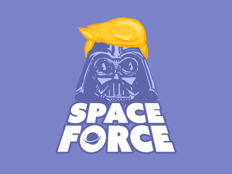 SPACE FORCE darth force politics print shirt space space force t shirt t-shirt trump vader
