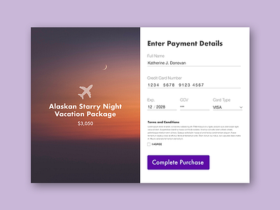 Daily UI Challenge 002 - Credit Card Checkout