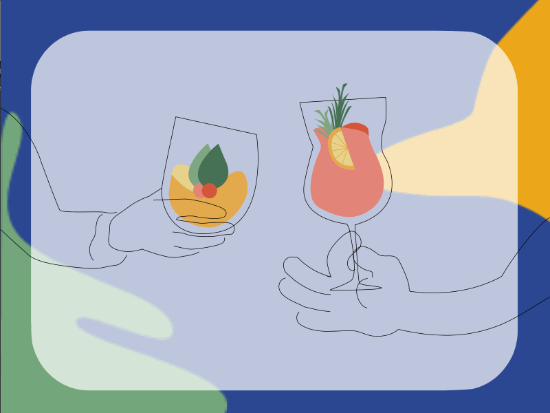 Stud bar animation cheers design drinks illustration motion wine