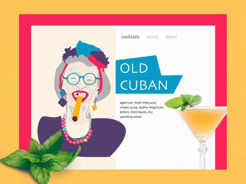 What can I get you? animation bar cocktails drinks flat design illustration pub tablet ui vector web