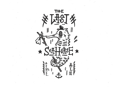 Day 6: The Last Sea Horse Ale character craft design illustration ink label lettering