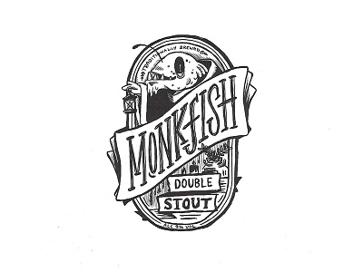 Day 1: Monkfish Double Stout character craft design illustration ink label lettering