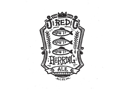 Day 2: Red Herring Ale character craft design illustration ink label lettering