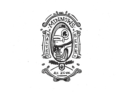 Day 11: Minnows Malted Beer character craft design illustration ink label lettering logo