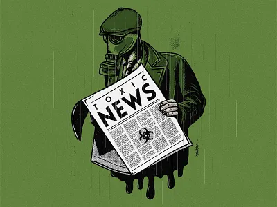 Toxic News fakenews graphicdesign illustration information war marktwain media misinformation newspaper poison propaganda sticker design toxic truegrittexturesupply uninformation