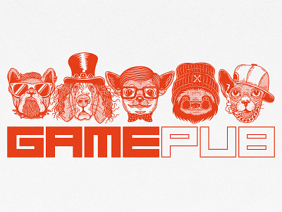GAME PUB CHARACTERS basset cat cat character character character design chihuahua dog character frenchie game gamepub gamer gaming ill illustration pc games play station playing games sloth character video games