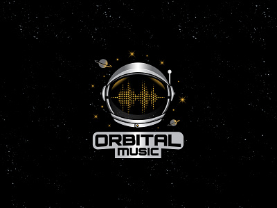 Orbital Music graphicdesign logo logodesign music orbital planets spacehelmet stars vectorart