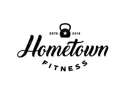 Hometown Fitness black and white logo fitness fitness club graphicdesign health hometown logo logodesign typography