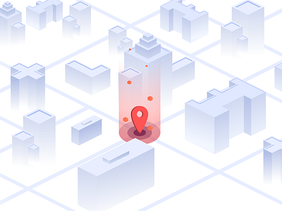 Location Data - Isometric Illustration clean data gradient illustration isometric location