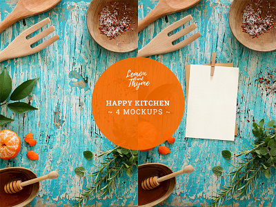 HAPPY KITCHEN empty card food foodies italian kitchen mexican mock up mockup psd rustic spices wooden surface