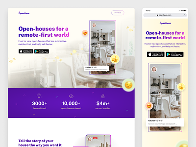 Real Estate App Landing Page Design concept ui house housing landing page mobile open house real estate remote responsive web