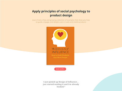 Design of Influence landing page