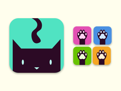 Daily UI Challenge #005 app app icon cat colorful cute daily ui daily ui challenge daily ui challenge 005 paws