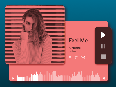 Daily UI Challenge #009 coral daily ui daily ui challenge daily ui challenge 009 listen monochromatic music music player
