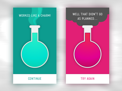 Daily UI Challenge #011 chemistry continue daily ui daily ui challenge daily ui challenge 011 error message illustration message success message try again