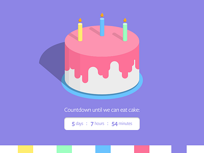 Daily UI Challenge #014 birthday cake countdown daily ui challenge daily ui challenge 014 illustration pastel