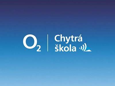 O2 Chytrá škola – logotype blue book branding children digital education gradient internet literacy logo logotype non profit protect safety school shield smart symbol wifi