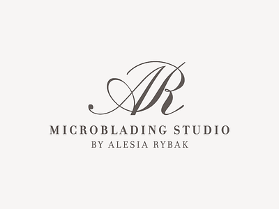 Alesia Rybak beauty cosmetics elegant initials logo luxury script studio