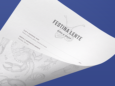 Festina Lente branding capers dish festina food lente logo mediterranean restaurant sea shop