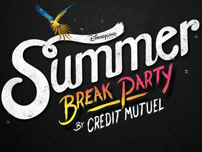 Summer Break Party (Crédit Mutuel & Disneyland Paris) advertising brand logotype party typography