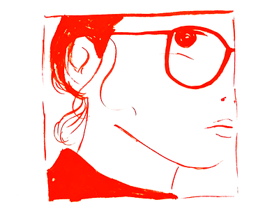 Girl Doodle2 drawing girl handrawn ink red