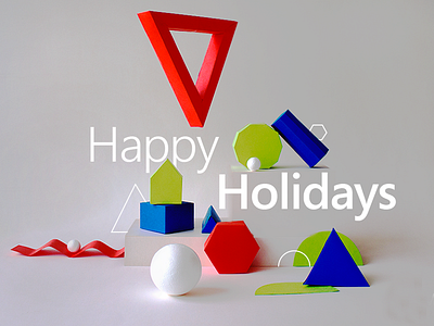 Happy Holidays! by Microsoft Visio art direction geometric holidays microsoft papercraft set design