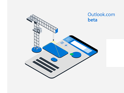 Outlook Beta mobile beta illustration isometric mail microsoft mobile outlook underconstruction wip wireframe
