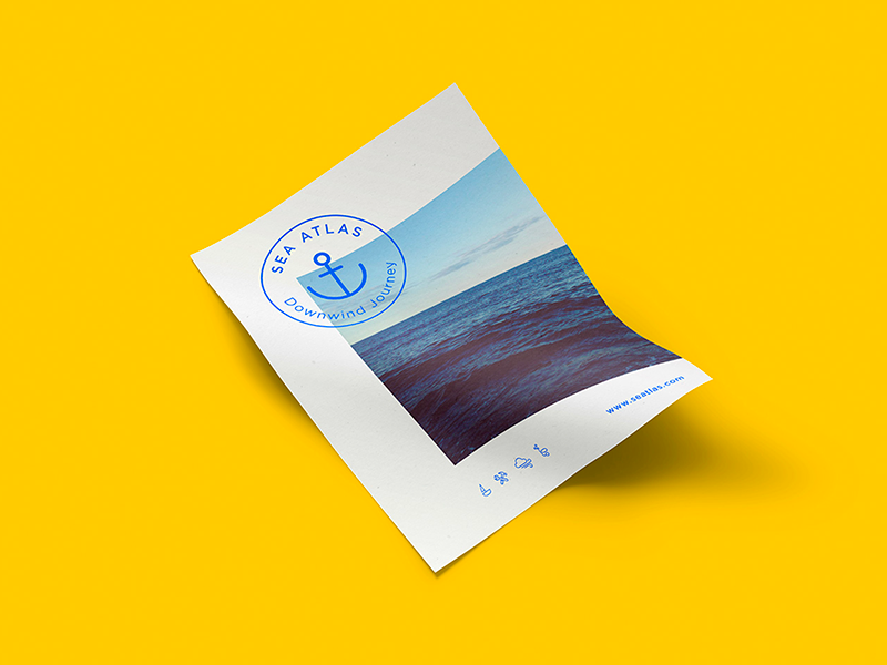 Seatlas Poster print editorial poster logo brand design corporative card sea branding