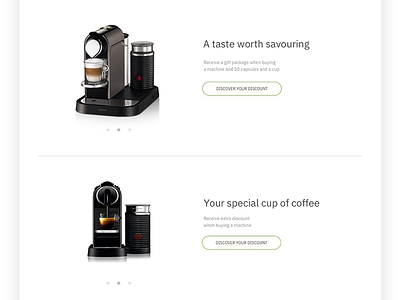 Pure taste - Nespresso product layout clean coffee cta design interface minimal product shop ux
