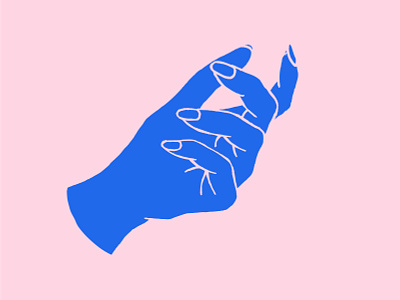 hand-1 blue drawing hand illustration ink pink vector graphic