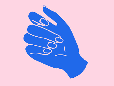 Hand-3 blue drawing handrawn illustration ink pink vector