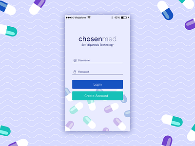 Med Tech Login screen app design illustration login medtech pattern uxui