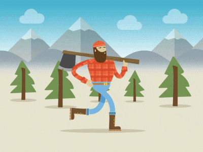 Lumberjack animation gif hipster motiongraphics