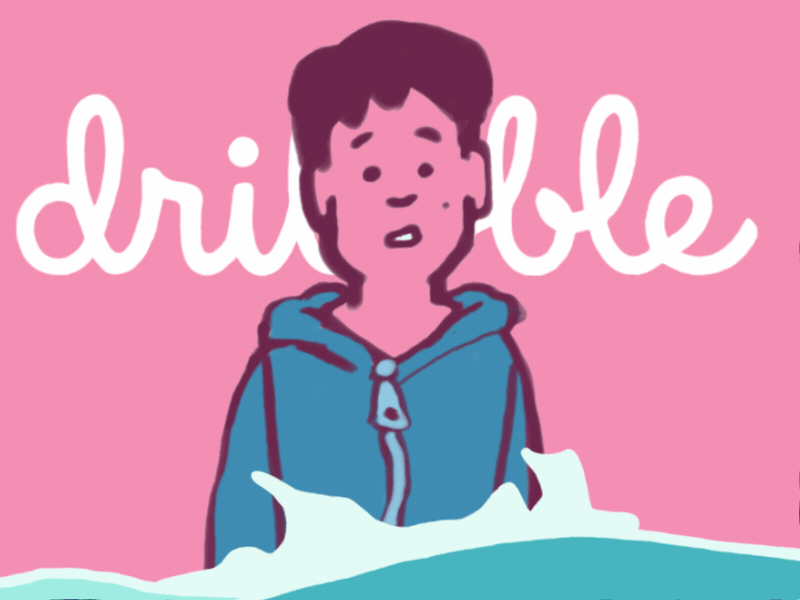 Hello dribbble debut ocean sea traditional animation