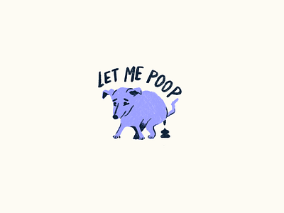 Purple Pooping Dog character dog illustration