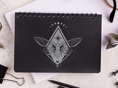 A bug called Cicada | Illustration bug cicada design graphic design illustration mockup sacred geometry