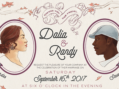 Randy X Dalia Wedding Invite Front adobe illustrator design digital graphic design illustration invitations michigan nupital rustic tree wedding wedding invite