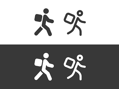 Delivery Guy flat icons outline