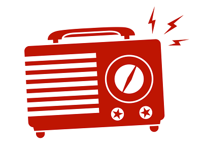 Vintage radio icon flat icons radio red vintage