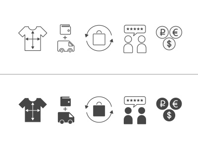 E-shop Icon Pack icons monochrome outline pack shop