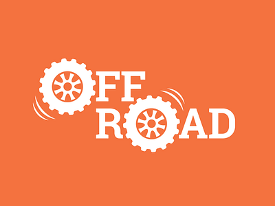 Off-road flat orange sticker wheels